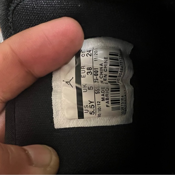 Jordan 1 retro 97 black white gym red sz 5.5y - Picture 3 of 7